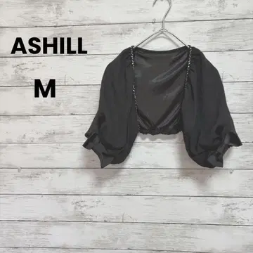 [ ASHILL ] 볼레로 블랙 ( M ) 반팔 블랙 리본 파티에!