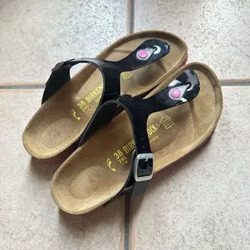 버켄스탁 기제 샌들 핑크 블랙 여성용 38