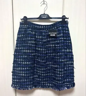 택 포함 미사용 새상품 부티크 모스키노 프린지 스커트 트위드 스커트