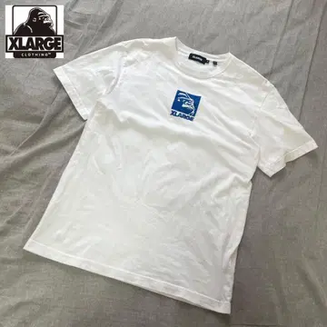 XLARGE 화이트 티셔츠 자수 블루 M 사이즈