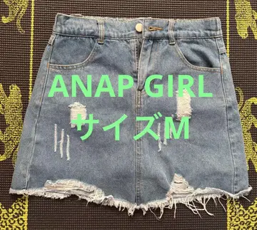 ANAP 데님 데미지 가공 스커트