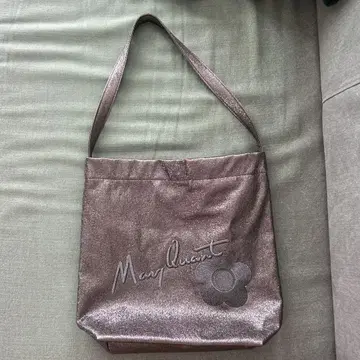 Mary Quant 글리터 실버 토트백