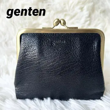 초레어 겐텐 genten 가마구치 가죽 여성용 반지갑 블랙