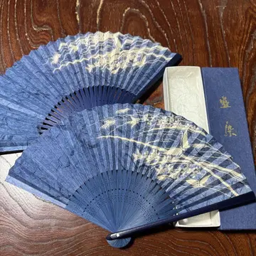 쪽 염색 부채