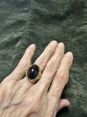 빈티지 스타일 블랙 오닉스 반지
