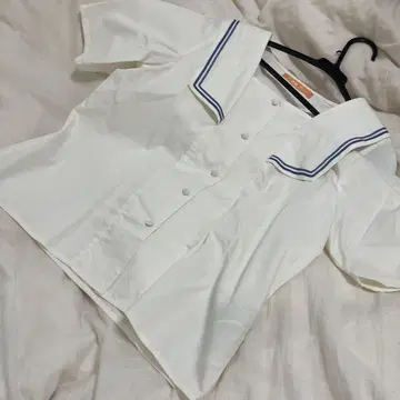 Fint 세일러 칼라 반팔 블라우스 화이트