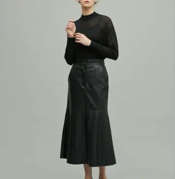 앙크레이브 에코 레더 머메이드 스커트