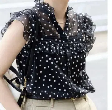 IENA 양류 프릴 핀턱 프렌치 블라우스