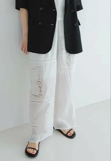 패치워크 레이스 이지 팬츠