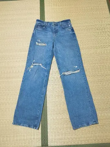 ZARA 데미지 가공 배기 데님