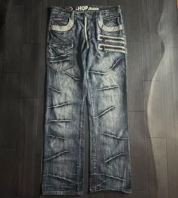 archive hi-hop indigo whiskers jeans