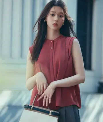 내추럴 뷰티 베이직 디자인 숄더 블라우스 여성용 M