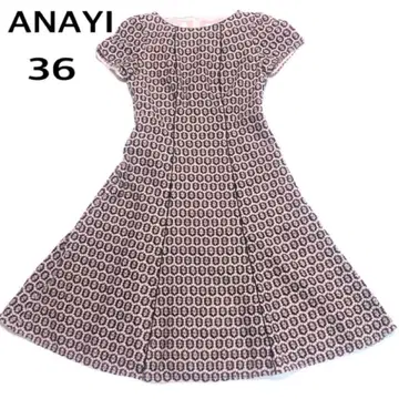 [새상품급] ANAYI 아나이 A라인 키모우 레이스 플레어 원피스 36