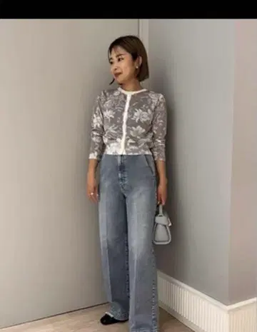 택 포함 새상품 celford 플라워 프린트 시어 가디건
