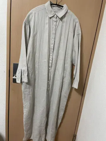 어반 리서치 도어스 린넨 롱 셔츠 원피스