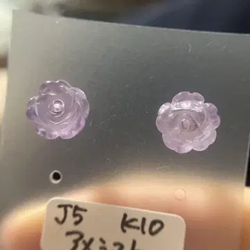 k10 자수정 장미 귀걸이