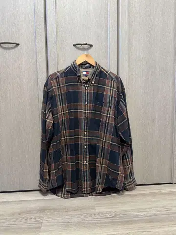 TOMMY HILFIGER 긴팔 셔츠 L 네이비 계열 체크