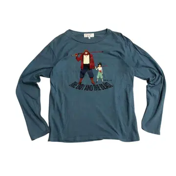 괴물의 아이 스튜디오 지도 10주년 T셔츠 긴팔 Hosoda Mamoru