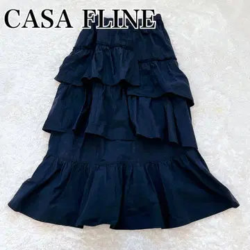CASA FILINE 카사플라인 롱 스커트 티어드 네이비