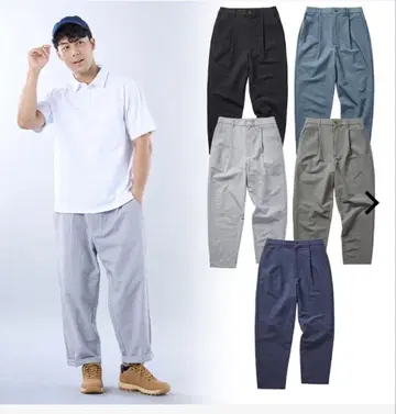 [workman] 워크맨 시어서커 스트레치 앵클 팬츠 L 블랙