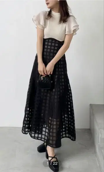 dazzlin 시어 체크 코르셋 원피스 size M