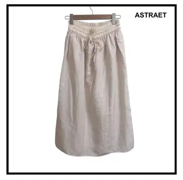 ASTRAET 개더 리본 스커트 화이트 무지 애로우즈 롱
