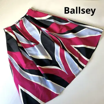 Ballsey 폴지오 지오메트릭 패턴 멀티 컬러 플레어 스커트