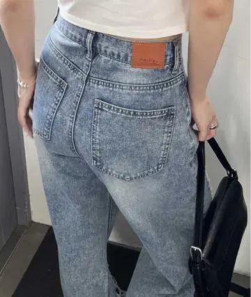 오리지널 패치 데미지 와이드 데님 geera nelliy