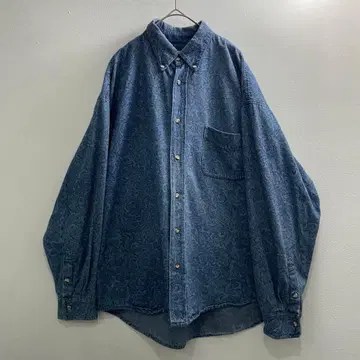USA 빈티지 데님 셔츠 패턴 미국 웨스턴 셔츠 90s 꽃