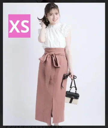 아푸와이저 리셰 리본 부착 스티치 하이웨스트 타이트 스커트 핑크 0