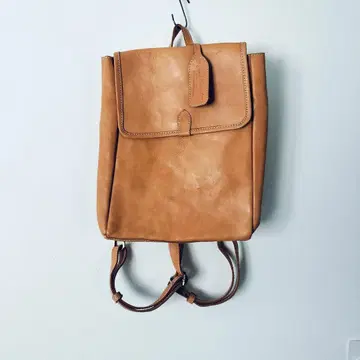 arome de muget 아로마 드 뮈게 가죽 백팩 카멜