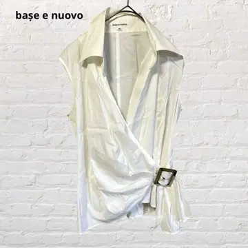 10017 Base N' Ovo 슬리브리스 셔츠 블라우스 화이트 M