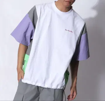 VISION STREET WEAR 원포인트 로고 사이드 절개 반팔 티셔츠