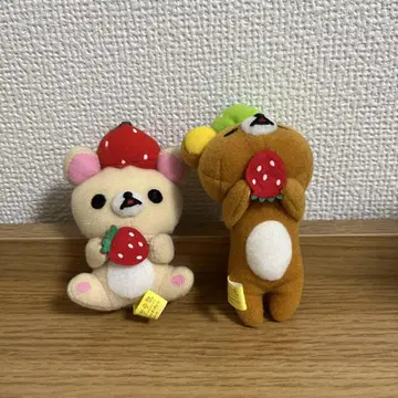 리락쿠마, 코리락쿠마 딸기 모자 봉제인형 2개 세트