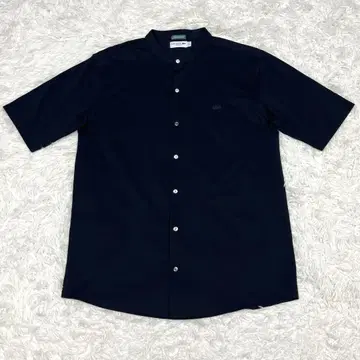 [새상품급] LACOSTE 별주 밴드 카라 풀 오픈 피케 셔츠 블랙 M
