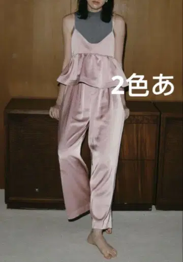 MACHATT 새틴 턱 팬츠