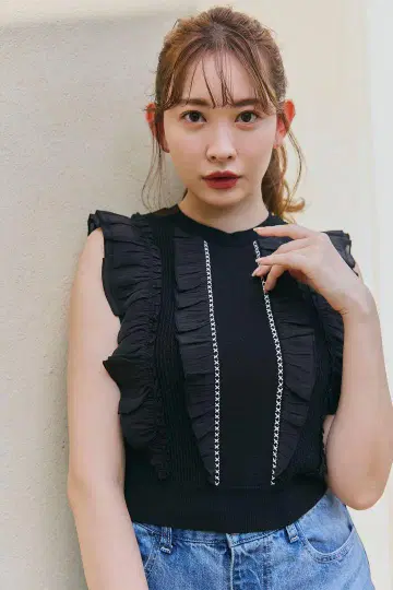 하립투 Airy Brush Knit Top