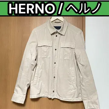 [ M 사이즈 ] HERNO 셔츠 블루종 가먼트 다이 베이지