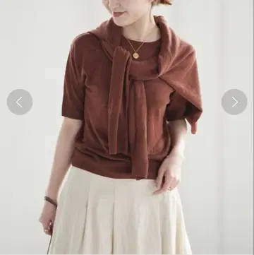 하이 게이지 린넨 풀오버 가디건 앙상블