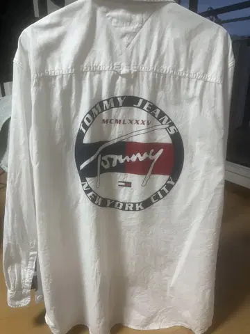 TOMMY JEANS 화이트 긴팔 셔츠 XL