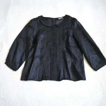 nimes 니 린넨 100% 뒤 오픈 블라우스 핀턱