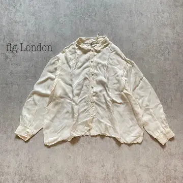 피그런던 fig London 컷워크 블라우스 자수 아이보리