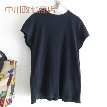 나카가와 마사시치 상점 치지미 코튼 개더 돌먼 셔츠 네이비