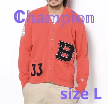 귀한 champion 복각 런택 레터드 가디건 로고 패치 자수