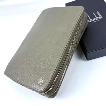 dunhill 보든 오거나이저 더블 지퍼 가죽 그레이