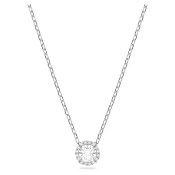 Swarovski 실버 라운드 컷 펜던트 목걸이