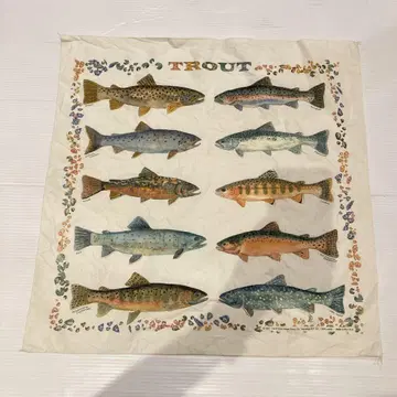 NOS 90년대 물고기 패턴 vintage 반다나 빈티지 USA 제작