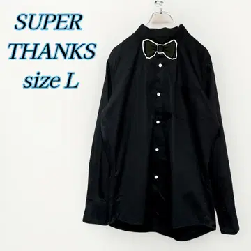SUPER THANKS 나비 넥타이 디자인 셔츠 네이비 L