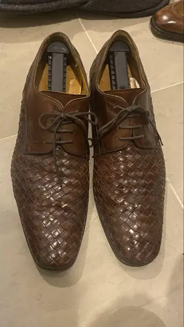 마그나니 42 magnanni 브라운 가죽 뜨개질 드레스 신발