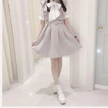 에블린 펄 버클 체크 원피스